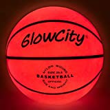 GlowCity Glow in The Dark Size 7 Basketball for Teen Boy – Glowing Red Basket Ball, Light Up LED Toy for Night Ball Games – Sports Stuff & Gadgets for Kids Age 8 Years Old and Up