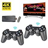 Nickdocr Wireless Retro Game Console, Plug and Play Video Game Stick Built in 10000+ Games,9 Classic Emulators, 4K High Definition HDMI Output for TV with Dual 2.4G Wireless Controllers