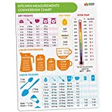 Kitchen Conversion Chart Magnet – Imperial & Metric to Standard Conversion Chart Decor Cooking Measurements for Food – Measuring Weight, Liquid, Temperature – Recipe Baking Tools Cookbook Accessories