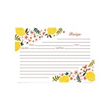 Jot & Mark Floral Recipe Cards 4×6 | Double Sided Thick Cardstock, 50 Count (Summer Citrus)