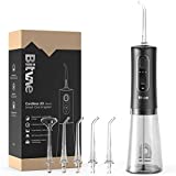 Bitvae Water Flosser Professional for Teeth , Portable 300ML Water Teeth Cleaner Picks , 3 Cleaning Modes 6 Jet Tips , IPX7 Waterproof , USB Rechargeable Water Dental Picks for Cleaning , C2