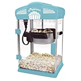 West Bend Hot Oil Theater Style Popcorn Popper Machine with Nonstick Kettle Includes Measuring Tool and Serving Scoop, 4-Ounce, Blue