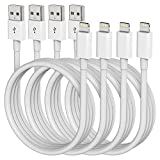 iPhone Charger 6 Feet Apple Certified MFi, Lightning Cable 6ft Fast Charging Cord Compatible with iPhone 14 13 12 11 Pro Max XR XS X 8 7 Plus 6S iPad Pro Airpods (4 Pack)