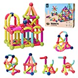 BAKAM Magnetic Building Blocks for Kids Ages 4-8, STEM Construction Toys for Boys and Girls, Large Size Magnetic Sticks and Balls Game Set for Kid’s Early Educational Learning (64PCS)