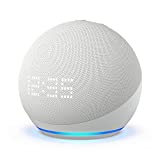 All-New Echo Dot (5th Gen, 2022 release) with clock | Smart speaker with clock and Alexa | Glacier White