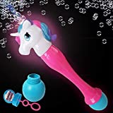 ArtCreativity 12.5 Inch Light up Unicorn Bubble Scepter Wand – Includes Solution and Batteries – Cute Bubble Blowing Toy with Colorful LEDs – Great Birthday Gift for Boys and Girls