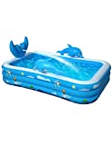 Inflatable Pool for Kids Family Oxsaml 98″ x 71″ x 22 ” Kiddie Pool with Splash, Swimming Pools Above Ground, Backyard, Garden, Summer Water Party