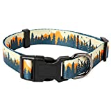 Timos Dog Collar for Small Medium Large Dogs,Adjustable Soft Puppy Collars with Metal Buckle,Sunset Valley ,L Length 15.94”-25.59”