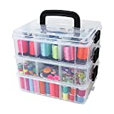 Bins & Things Stackable Storage Container with 18 Adjustable Compartments – Clear – Craft Storage / Craft Organizers and Storage – Bead Organizer Box / Art Supply Organizer