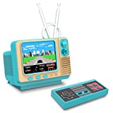 E-MODS GAMING Retro Games Console GV300S Mini TV Style 308 Video Games Player with Handheld Gamepad & AV Output – 3.0 Inch Screen Electronic Games Machine Xmas Gift for Kids Adults (Turquoise)