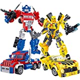 Mesiondy Robot Building Toy Set, Transforming Robot Building Playset, Puzzle Block Model Kit, Boy Mecha Double Transforming Sports Car (636 Pieces)