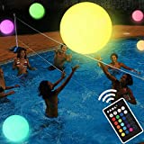 Pool Toys – LED Beach Ball with Remote Control – 16 Colors Lights and 4 Light Modes, 100ft Control Distance – Outdoor Pool Beach Party Games for Kids Adults, Pool Patio Garden Decorations （1PCS）.