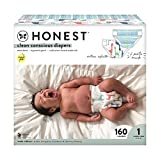 The Honest Company Clean Conscious Diapers, Dots & Dashes + Multi-Colored Giraffes, Size 1, 160 Count Super Club Box(pack of 1)