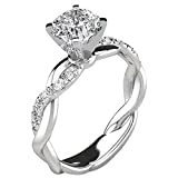 Clearance Deals Rings,Silver Ring Womens Diamond Engagement Wedding Band Rings Jewelry Gift for Moms (Silver, 8)
