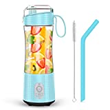 Portable Blenders, Personal Size Blender Smoothies and Shakes, Mini Blender USB Rechargeable with Eight Blades, Handheld Blender Sports,Travel (SkyBlue)