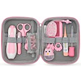 Baby Grooming Kit, Portable Baby Safety Care Set with Hair Brush Comb Nail Clipper Nasal Aspirator etc for Nursery Newborn Infant Girl Boys Keep Clean(17 in 1 Pink)