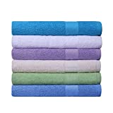 Ashley Mills Bath Towels Set of 6 – Super Soft Cotton Towels for Bathroom | Quick Dry Bathroom Towels, Highly Absorbent Spa Hotel Towels for Bathroom | Bath Towels 28×55 – Multi Color