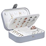 misaya Travel Jewelry Box – Women Small Jewelry Organizer Portable Jewelry Case for Necklace Earrings Rings, Birthday and Back To School Gift, Gray