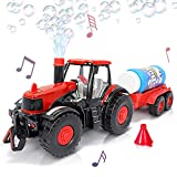 ArtCreativity Bubble Blowing Farm Tractor with Lights and Sound – Main Tractor, Funnel, and Bubble Solution Bottle Included – Battery-Operated Farm Tractor – Batteries not Included – Best for Ages 3+…