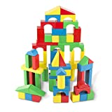 Melissa & Doug Wooden Building Blocks Set – 100 Blocks in 4 Colors and 9 Shapes – Classic Kids Toys, Colored Wood Blocks For Toddlers Ages 2+