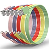 iPhone Fast Charger Cable 5Pack color [Apple MFi Certified] 6FT Long Lightning Cable High Speed Charging Data Sync USB Cord Compatible iPhone 13/12/11 Pro Max Mini/XS MAX/XR/X/8/7/Plus/6S iPad AirPods