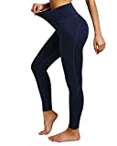 ANAFETTIE Yoga Pants with Pockets for Women High Waisted Compression Leggings Soft Tummy Control Workout Leggings True Navy M