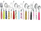The Original Gypsy Color Rainbow Eclectic Collection Flatware Mix & Match Cutlery Set and Eating Utensils with Translucent Handles set of 16 pieces, Multi Colored Assortment