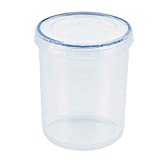 LocknLock Easy Essentials Twist Food Storage lids/Airtight containers, BPA Free, Tall-34 oz-for Snacks, Clear