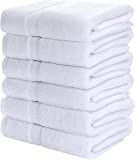 Utopia Towels [6 Pack] Bath Towel Set, 100% Ring Spun Cotton (24 x 48 Inches) Medium Lightweight and Highly Absorbent Quick Drying Towels, Premium Towels for Hotel, Spa and Bathroom (White)