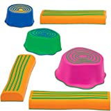 edxeducation Step-a-Trail – 6 Piece Obstacle Course for Kids – Indoor and Outdoor – Build Coordination and Confidence – Physical and Imaginative Play