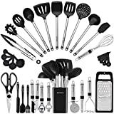 Kitchen Utensil Set-Silicone Cooking Utensils-33 Kitchen Gadgets & Spoons for Nonstick Cookware-Silicone and Stainless Steel Spatula Set-Best Kitchen Tools, Useful Pots and Pans Accessories
