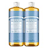 Dr. Bronner’s – Pure-Castile Liquid Soap (Baby Unscented, 32 ounce, 2-Pack) – Made with Organic Oils, 18-in-1 Uses: Face, Hair, Laundry and Dishes, For Sensitive Skin and Babies, No Added Fragrance