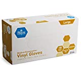 Med PRIDE Medical Vinyl Examination Gloves (Large, 100-Count) Latex Free Rubber | Disposable, Ultra-Strong, Clear | Fluid, Blood, Exam, Healthcare, Food Handling Use | No Powder