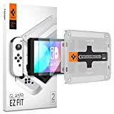 Spigen Tempered Glass Screen Protector [GlasTR EZ FIT] designed for Nintendo Switch (OLED model) – 2 Pack