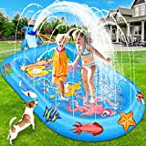 Baisoo Splash Pad Sprinkler Pool for Kids, Inflatable Swimming Wading Pool for Toddlers Boys Girls, Summer Outdoor Water Toys Fun Gifts for Children Ages 3 4 5 6 Years and Up