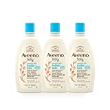 Aveeno Baby Sensitive Skin Bubble Bath with Oat Extract, Gently Cleanses and Leaves Skin Feeling Hydrated, Tear-Free Formula, Hypoallergenic, Soap- & Dye-Free, 19.2 fl. Oz, Pack of 3