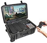 Case Club PlayStation 4 & PS4 Slim/Pro Portable Gaming Station with Built-in 24″ 1080p Monitor, Storage for Controllers, Games, and Included Speakers (PS4 & Accessories Not Included) Gen 2