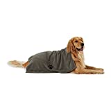 Bone Dry Pet Grooming Towel Collection Absorbent Microfiber X-Large, 41×23.5″, Embroidered Gray