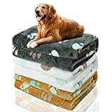 KOGSA Dog Blankets for Large Dogs, 3 Pack Dog Cat Blankets Washable, Soft Pet Mat Throw Cover for Kennel Crate Bed, Cute Paw Pattern,Waterproof Dog Blanket, Blankets for Dogs, Pet Blanket 41″ x 31″