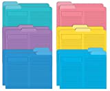 Lined File Folders, 12 Pack, Heavyweight, 1/3 Cut Tabs, 6 Vibrant Colors, Top Custom Subject Box, Letter Size Folders, 9.5″ x 11.5″, by Better Office Products