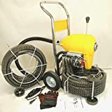 Package Deal BLUEROCK Tools SDS200B 2″ – 8″ Sectional Pipe Drain Cleaning Machine Kit w/ 120′ Cable Snake & Cutters Set