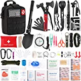 Survival First Aid Kit, 248PCS Survival Tools Camping Essentials Tactical Gear Emergency Trauma Medical Supplies Packed in a MOLLE Pouch, Cool for Men Camping Hiking Outdoor Activities