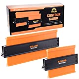 Contour Gauge Tool for Home Improvement 2 Pack, 10” and 5” Outline Marking Tool, Duplicator Profile Gauge Tool with Lock for Woodworking and Copying Angels Shapes Curves, Mens Gifts for DIY Handyman