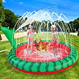 Apfity Splash Pad for Kids Dogs, 68″ Sprinkle Play Mat Summer Water Toys Inflatable Swimming Pool for Toddlers Baby Kiddie and Pets Dog Outside Sprinkler Pool for Age 2 3 4 5 6 7 8 9 10