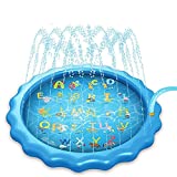 Splash Pad for Kids, AODINI Upgraded 68” Summer Outdoor Water Toys Sprinkler, Baby Swimming Pool Wading Pool & Play Mat, Fun Backyard Lawn Games, Suitable for Children from 1 to 12 Years Old