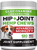 Hemp Treats – Glucosamine Dog Joint Supplement + Omega 3 – w/Hemp Oil – Chondroitin, MSM – Advanced Mobility Chews – Joint Pain Relief – Hip & Joint Care – Chicken Flavor – 120 Ct – Made in USA