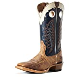 Ariat Men’s Real Deal Western Boot, Dusted Wheat/Navy, 9.5