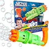 Battle Bubbles Automatic Bubble Machine Blows Thousands in Seconds As Seen on TV, 8 Chambers, 1-Button Operation, Compact, Portable, Mess-Free, No Huffing,,Green,7 in.