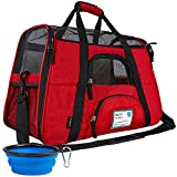 PetAmi Premium Airline Approved Soft-Sided Pet Travel Carrier | Ideal for Small – Medium Sized Cats, Dogs, and Pets | Ventilated, Comfortable Design with Safety Features (Small, Red)