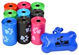 Downtown Pet Supply – Large Dog Poop Bags with Dog Leash Clip and Poop Bag Dispenser – Cat Litter & Dog Poop Scoop Bags – Unscented, Leak-Proof Bags – Paw Print – Rainbow – 12.5 x 8.5in – 180Ct